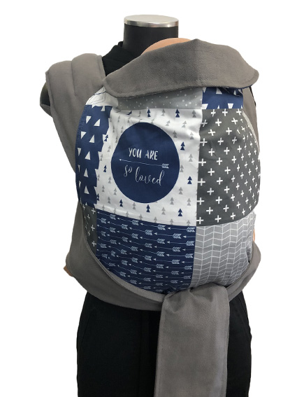 Εργονομικός μάρσιπος Αστεράκι mei tai "You are so loved" Patchwork και γκρι ράντες 4686