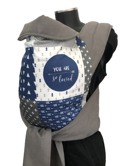 Εργονομικός μάρσιπος Αστεράκι mei tai "You are so loved" Patchwork και γκρι ράντες 4686