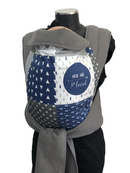 Εργονομικός μάρσιπος Αστεράκι mei tai "You are so loved" Patchwork και γκρι ράντες 4686