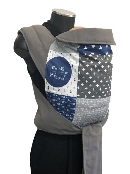 Εργονομικός μάρσιπος Αστεράκι mei tai "You are so loved" Patchwork και γκρι ράντες 4686