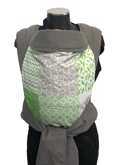 Εργονομικός μάρσιπος Αστεράκι mei tai "Koala Green" Patchwork και γκρι ράντες 4687
