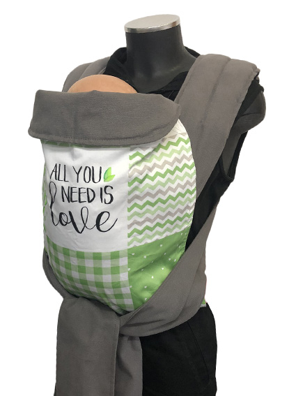 Εργονομικός μάρσιπος Αστεράκι mei tai "Koala Green" Patchwork και γκρι ράντες 4687