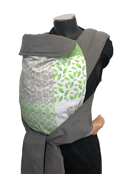 Εργονομικός μάρσιπος Αστεράκι mei tai "Koala Green" Patchwork και γκρι ράντες 4687