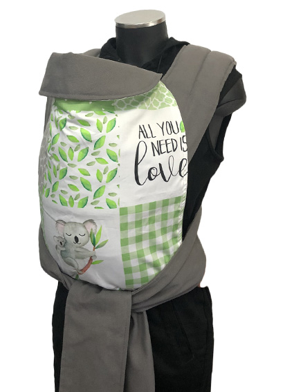 Εργονομικός μάρσιπος Αστεράκι mei tai "Koala Green" Patchwork και γκρι ράντες 4687