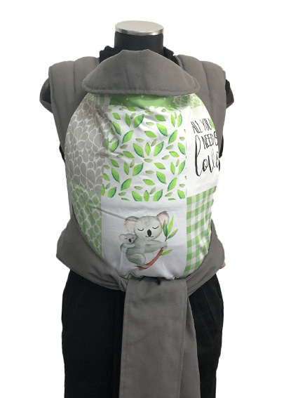 Εργονομικός μάρσιπος Αστεράκι mei tai "Koala Green" Patchwork και γκρι ράντες 4687
