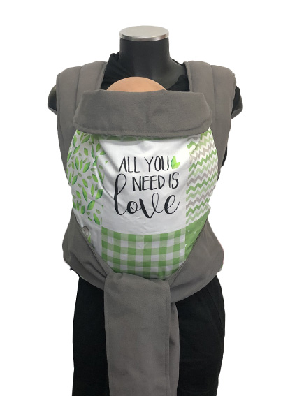 Εργονομικός μάρσιπος Αστεράκι mei tai "Koala Green" Patchwork και γκρι ράντες 4687