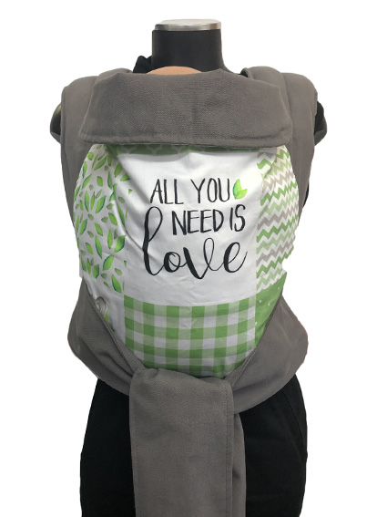 Εργονομικός μάρσιπος Αστεράκι mei tai "Koala Green" Patchwork και γκρι ράντες 4687