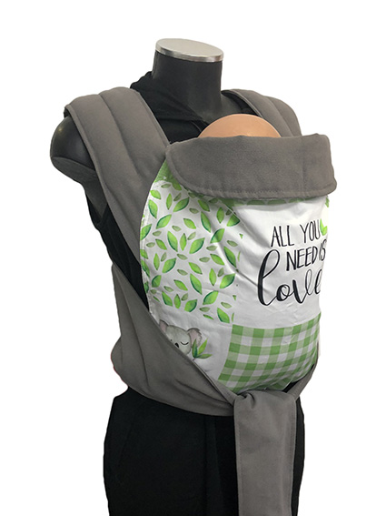 Εργονομικός μάρσιπος Αστεράκι mei tai "Koala Green" Patchwork και γκρι ράντες 4687