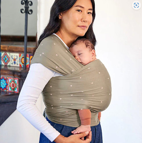 Μάρσιπος Ergobaby Aura Olive Hearts ελαστικό ύφασμα