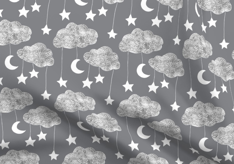 Ύφασμα από 100% οργανικό βαμβάκι σε σχέδιο sailing clouds