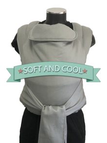 Εργονομικός μάρσιπος Αστεράκι Mei tai από ύφασμα soft and cool οργανικό βαμβάκι ανοιχτό γκρι