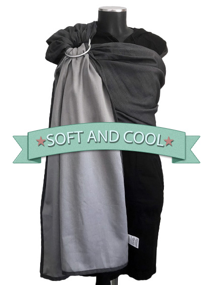 Εργονομικός Μάρσιπος με κρίκους Ring Sling Soft and Cool Grey-Graphite
