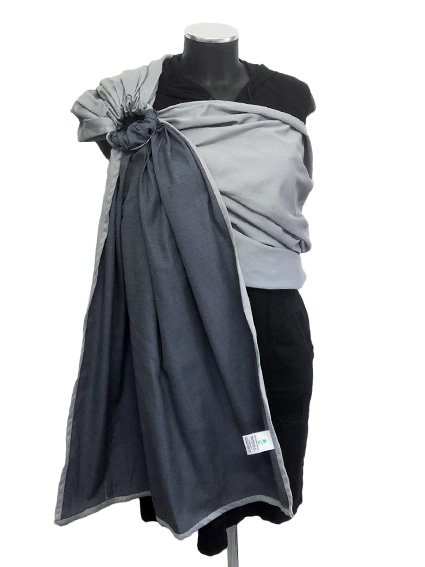 Εργονομικός Μάρσιπος με κρίκους Ring Sling Soft and Cool Grey-Blue-black