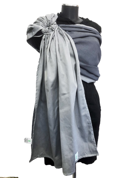 Εργονομικός Μάρσιπος με κρίκους Ring Sling Soft and Cool Grey-Blue-black