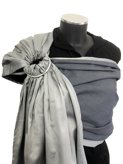 Εργονομικός Μάρσιπος με κρίκους Ring Sling Soft and Cool Grey-Blue-black