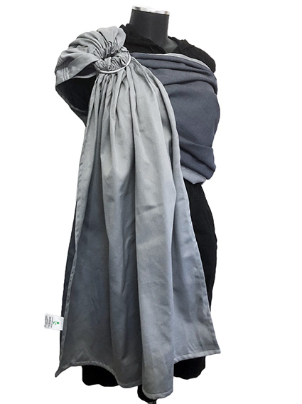 Εργονομικός Μάρσιπος με κρίκους Ring Sling Soft and Cool Grey-Blue-black