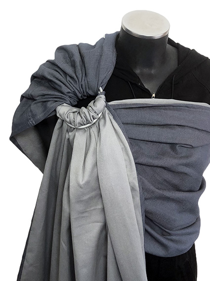 Εργονομικός Μάρσιπος με κρίκους Ring Sling Soft and Cool Grey-Blue-black