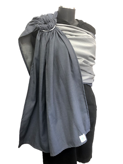 Εργονομικός Μάρσιπος με κρίκους Ring Sling Soft and Cool Grey-Blue-black