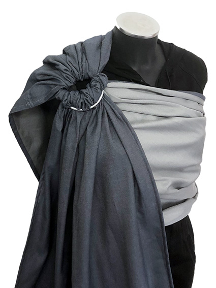 Εργονομικός Μάρσιπος με κρίκους Ring Sling Soft and Cool Grey-Blue-black