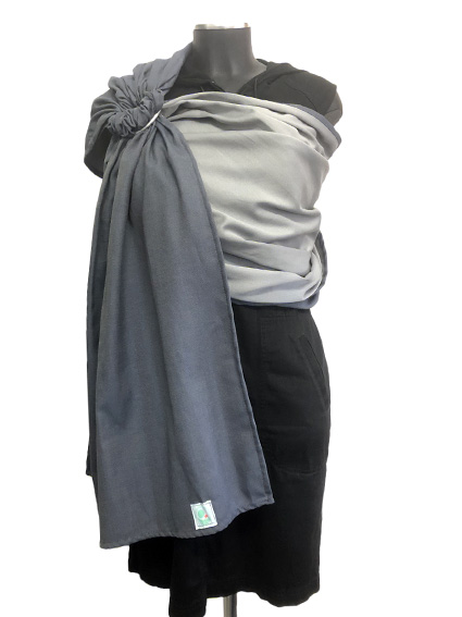 Εργονομικός Μάρσιπος με κρίκους Ring Sling Soft and Cool Grey-Blue-black