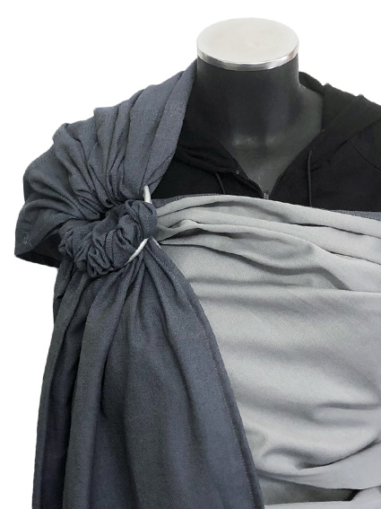 Εργονομικός Μάρσιπος με κρίκους Ring Sling Soft and Cool Grey-Blue-black