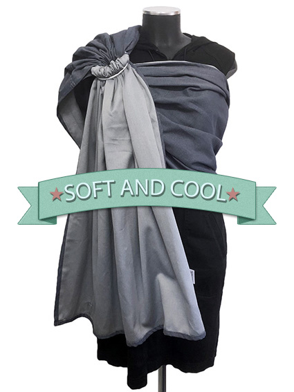 Εργονομικός Μάρσιπος με κρίκους Ring Sling Soft and Cool Grey-Blue-black