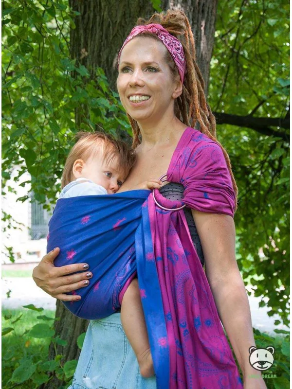Μάρσιπος Ring Sling από τη Luna Dream σε σχέδιο Blue-Pink Jacquard